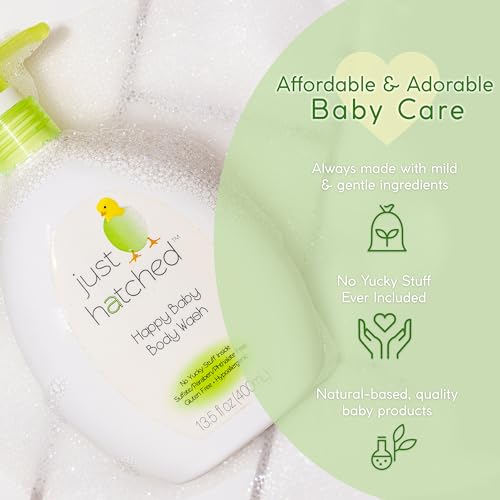 Happy Baby Body Wash Multi-Pack - Gentle Bath + Body Cleanser, Huggable Yummy Fragrance for Newborns, Hypoallergenic, No Yucky Stuff & Harsh Ingredients, 13.5 fl oz (3 Pack)