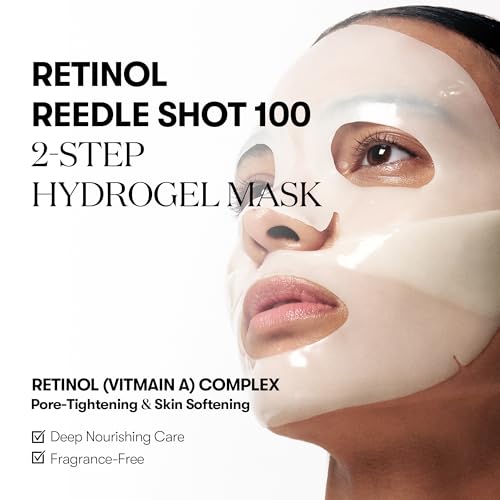 VT COSMETICS Reti-A Reedle Shot 100 2-Step Hydrogel Mask(34.5gx4ea), Intensive Tightening, Exosome Retinol, Overnight Melting Mask, Ideal for Retinol Beginners, Korean Facial Mask