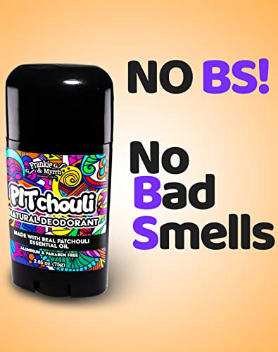 Frankie and Myrrh PITchouli 2 Pack | Natural Patchouli Deodorant for Women and Men | Real Essential Oils | Aluminum Free-Baking Soda, Coconut Oil and Shea Butter (2.56 oz) Paraben and Phthalate Free