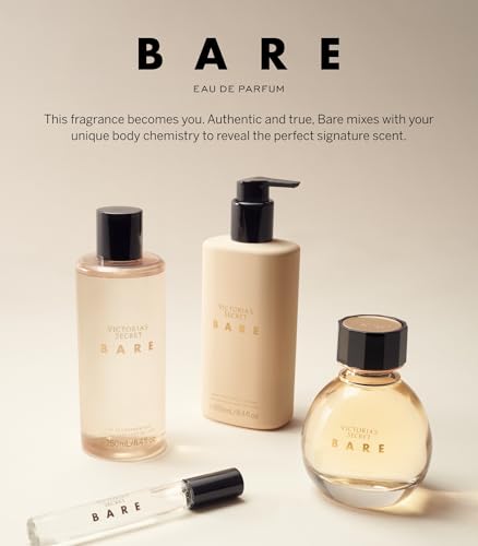 Victoria's Secret Bare Eau de Parfum Travel Spray, Notes of Australian Sandalwood, Mandarin Madagascar & Egyptian Violet, Mini Perfumes for Women (0.23 oz)