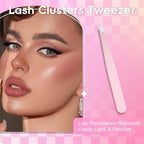 FADLASH Lash Extension DIY Kit Volume Fluffy Lash Clusters D Curl Cluster Lashes with Lash Bond and Seal Lash Tweezers for DIY Eyelash Extension at Home for Self Use（Kit 100D-0.07D-12-18MIX）