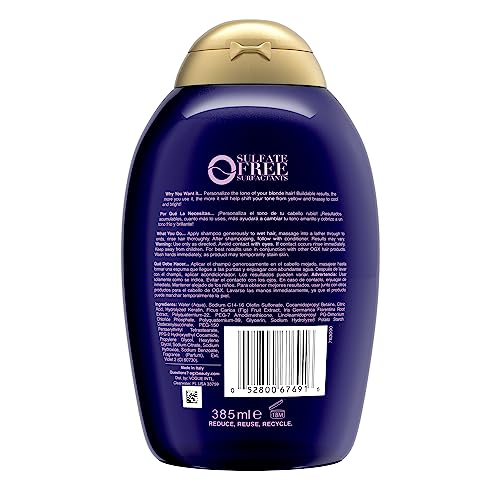 OGX Impecca-Blonde Purple Toning Shampoo, 13 fl oz
