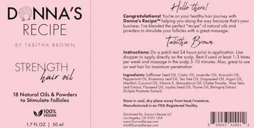 Donna's Recipe by Tabitha Brown Strength Hair Oil