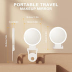 1X/20X Magnifying Mirror with Light, Double Sided Makeup Mirror with Adjustable Folding Handle, 2000mAh Rechargeable Vanity Mirror with Tweezer, Portable Tabletop Mirror for Travel Home