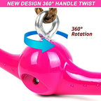 Ninja-Twister Swing Spins Set: Slackline Attachments - 360° Handle Twist-Spin Flips Toy Activate Ninja Powers - Ninja Warrior Accessories - Kids Ninja Hang Toys for Playground Backyard,Pink