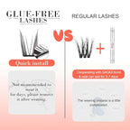 GAQQI Self Adhesive Eyelashes Lash Clusters, Press on Lashes 10-13mm Natural Manga Cluster Lashes, Reusable No Glue Lashes C Curl, NEW-TECH Thin Flakes Pre Glued Eyelashes Clusters (PG01)