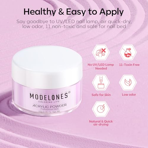 modelones Acrylic Nail Kit - Clear/White/Pink Acrylic Powder and Liquid Set with Acrylic Nail Brush, Nail Dehydrator and Primer, Starter Kit for Acrylic Nail Extension Beginners for Women Gifts