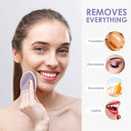 SUNLAND Reusable Makeup Remover Pads for Face,Eye,Lips 16 Pack Microfiber Face Cleansing Gloves Washable with Laundry Bag and Travel Bag Rounds Toner Pads (Round 3.15inchx16, dpurple)