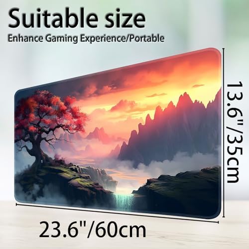 MTG Game Playmat, Magic TCG Rubber Play Mat, 24 x 14 Inches, Art Tree Sky Botanical Theme