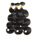 Boho Knotless Braids Human Hair Micro Braids Extension Hair Body Wave Human Bulk Hair 16"18"20" 1pack (3bundles(300g) Natural Black Color