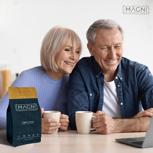 Magni Coffee - Ground - Light Roast - Low Acid - Single Origin USDA Organic Non-GMO Beans Third Party Tested For Mycotoxins & Pesticides - Fair Trade -12 Oz