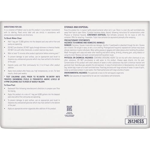 Pool Essentials® Shock Treatment, Clears Cloudy Water, Fast-Dissolving, 24-Pack, Granular