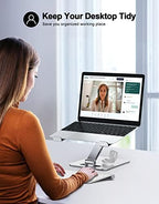 Foldable Laptop Stand, Height Adjustable Ergonomic Computer Stand for Desk, Aluminum Portable Laptop Riser Holder Mount Compatible with MacBook Pro Air, HP, Dell 10-16"