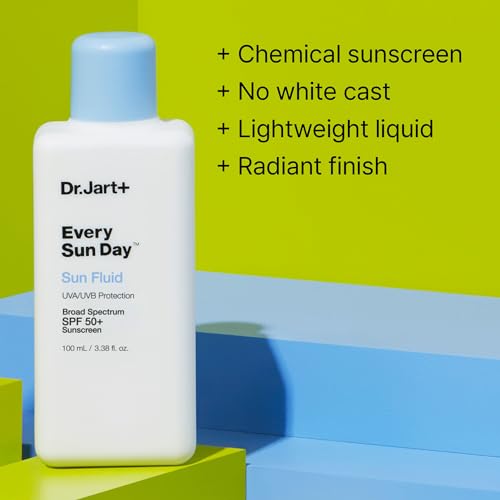 Dr.Jart+ Every Sun Day Sun Fluid Sunscreen SPF 50+ for Face | Korean Skin Care, 3.38 Fl Oz