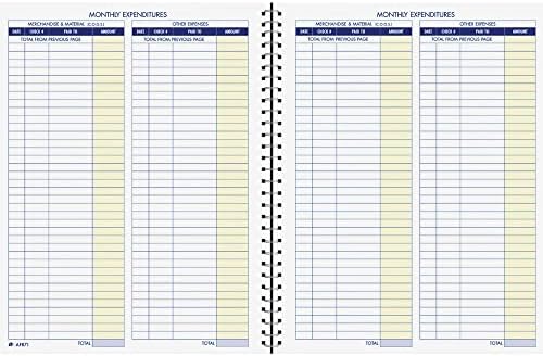 Adams Bookkeeping Record Book, Monthly Format, White (AFR71), 8.5 x 11 inches