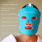 HigherDOSE Red Light Therapy Face Mask - Cordless At-Home LED Facial Light Therapy - Promotes Cellular Renewal, Healing, & Glowing Skin - LED Face Mask to Target Fine Lines, Wrinkles & Redness