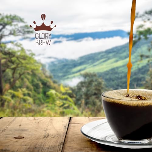 Glorybrew Low Acid Whole Bean Coffee 1 lb I Light Roast Coffee Beans I For Sensitive Stomachs - Less Irritation I Unique Screw Cap for Fresh Coffee I 100% Natural