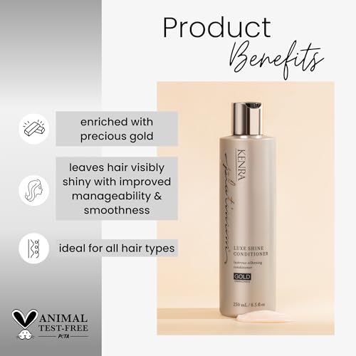 Kenra Platinum Luxe Shine Conditioner | Gold Enriched | Rich, Shine-Enhancing Daily Conditioner | Revitalies for Improved Manageability & Smoothness | All Hair Types | 31.5 fl. Oz