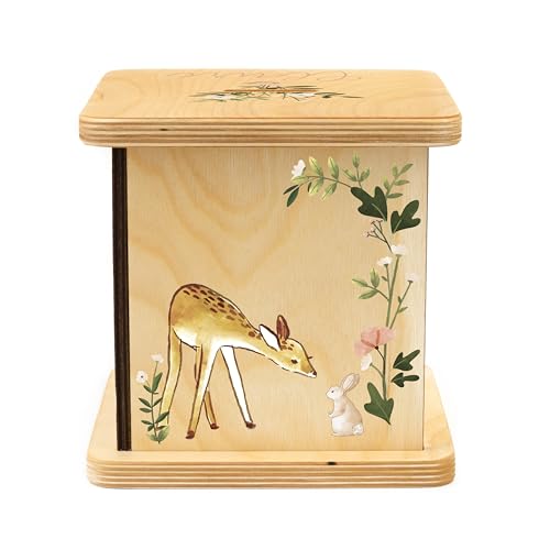 Wooden Piggy Bank for Kids and Adults, Personalized Gift Handmade in USA by BloomOwl, Custom Piggy Bank, Personalized Banks for Kids, Gifts for Baby Boys and Girls (Deer)