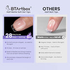 BTArtbox Extra Short Coffin Fake Nails - 320pcs Short Nail Tips Pre-shape Half Matte Soft Gel Tips, Full Cover Clear Acrylic False Nails fot Nail Extension Home DIY Nail Salon