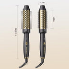 Thermal Brush 1.5", Thermal Round Hair Curling Brush with 2 Settings, Long Lasting Universal Voltage Heated Curling Iron for All Hair, Tourmaline Ceramic, Negative Ion Technology, Gold
