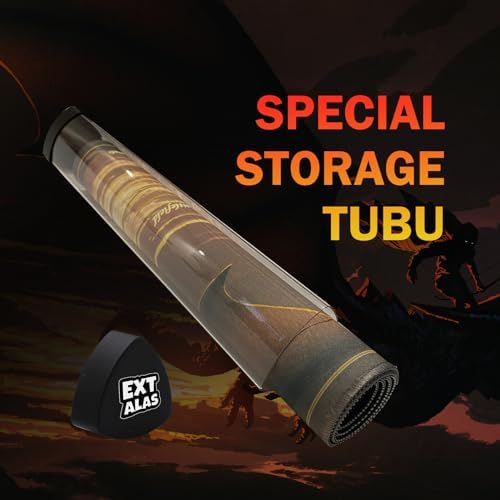 MTG Playmat TCG Playmat -Includes Storage Tube and 7 Dice-Experience Top-Tier Quality and Edge-Locking Waterproof and Non-Slip Mat! (playmat with Zones, 2-Dragon)