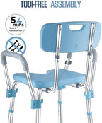 Shower Chair for Inside Shower, U-Shape Shower Bench for Elderly and Disabled Heavy Duty Shower Seat