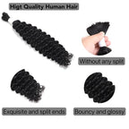 Human Braiding Hair for Boho Braids 2 Bundles 100g 28Inch Water Wave Human Hair Braiding Hair 12A Brazilian Virgin No Weft Hair Extensions for Bohemian Knotless Braids Bulk Human Hair for Braiding