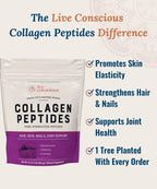 Live Conscious Collagen Peptides Powder - Hair, Skin, Nail, and Joint Support - Type I & III Collagen - Naturally-Sourced Hydrolyzed Protein - 82 Servings - 16oz (2-Pack)