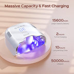 BOLASEN Cordless Rechargeable UV Nail Lamp - UV Light for Gel Nails with Metallic Reflector & Metal Base, 54W Portable Wireless LED Nail Dryer, Professional Fast Charger Curing Lamp for Salon or Home