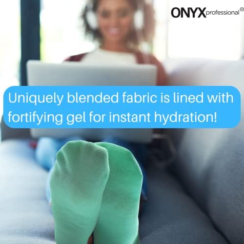 Onyx Professional Gel Moisturizing Socks, One Size Dry Feet Treatment for Women or Men, Hydrating Spa Socks for Dry Feet and Cracked Heel Repair, One Reusable Pair