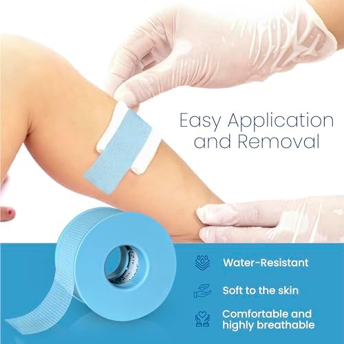 Silicone Surgical Tape 1" x 5yd (2 Rolls) | Micropore, Medical Tape for Skin,Dressings,Face,Wound Care| First Aid Bandage Tape for Sensitive Skin