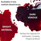 Mehron Makeup Stage Blood | Realistic Fake Blood For Halloween | Stage Blood Makeup| Washable Fake Blood for Special FX, Stage & Screen, Halloween, & Cosplay (16 oz) (Bright Arterial)