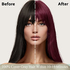 Fvquhvo Red Wine Hair Dye Shampoo 3 in 1 for Women & Men - Instant Herbal Red Shampoo Colors in Minutes & Long Lasting 16.90 Fl Oz