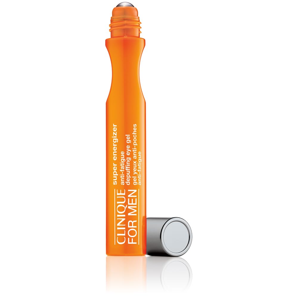 Clinique For Men Super Energizer Anti-Fatigue De-Puffing Eye Gel | With Hyaluronic Acid | Energizing, Brightening + Hydrating Eye Treatment, 0.5 Fl Oz