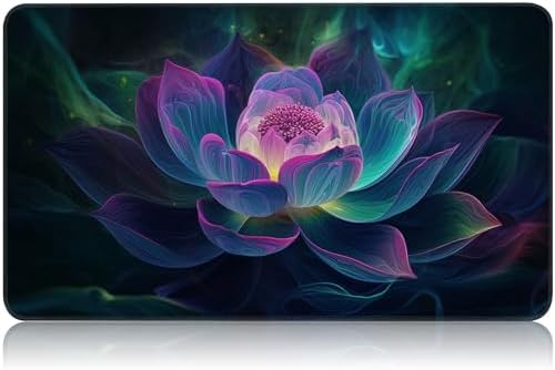 for MTG Game Playmat, for Magic TCG Rubber Play mat,Tabletop Card Playmats with Smooth Surface,Trading Card Inked Game Mat,Battle Game,Glowing Lotu