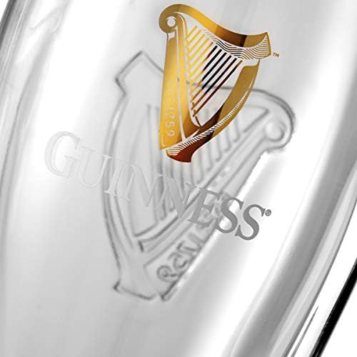 Guinness Gravity Official Beer Pint Glass 4-Pack | Large 20oz Pints Drinking Thick Beer Glasses Beer 20 oz Glasses