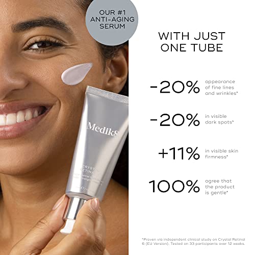 Medik8 Crystal Retinal 3 - Brightening, Firming, Advanced Skin Retinaldehyde Serum - Smooths Wrinkles - Hyaluronic Acid, Glycerin, Vitamin E - 1 oz