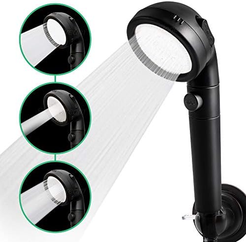 Original StoneStream® EcoPower Shower Head System — Spa Like Ionic Filter to Soften Water, Increase Pressure & Save Water — Multi Function Showerhead + 4-in-1 Wall Adapter Kit — Matte Black
