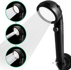 Original StoneStream® EcoPower Shower Head System — Spa Like Ionic Filter to Soften Water, Increase Pressure & Save Water — Multi Function Showerhead + 4-in-1 Wall Adapter Kit — Matte Black