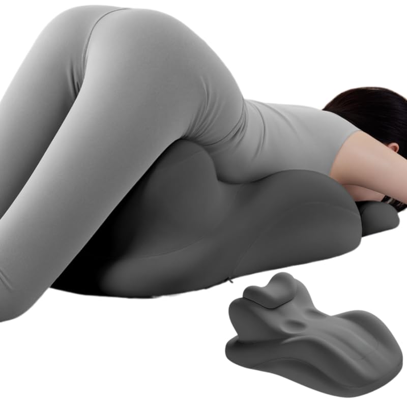 Butt Cushion for Couples - Memory Foam Support Pillow for Women, Sitting and Lying. Ideal for Waist, Neck, and Multi-Position Comfort at Home. Modern Simple Style Pillowcase (All Grey)