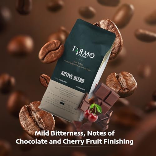 Tarmo Coffee | ACTIVE BLEND - Low Acid Coffee, Vietnamese Coffee, Robusta & Arabica Blend, Premium Whole Bean, Medium Roast, 12 Oz Bag