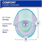 SwimWays Baby Spring Float with Adjustable Canopy and UPF Sun Protection, Blue Lobster
