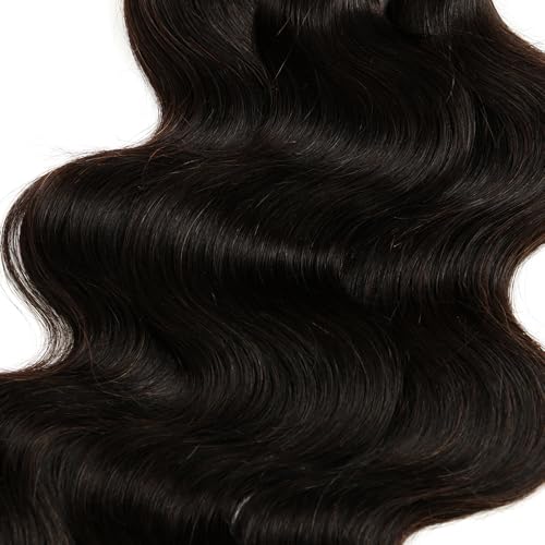 Boho Knotless Braids Human Hair Micro Braids Extension Hair Body Wave Human Bulk Hair 16"18"20" 1pack (3bundles(300g) Natural Black Color