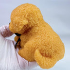 Handmade Big Taba Squishy Dog Toy, Taba Squishy Teddy Dog Toy, Cute Squishy Poodle,Realistic Puppy Toy, Silicone Mochi Fidget Pup, Stress Relief Gift for Adults & Kids (Brown - XL)