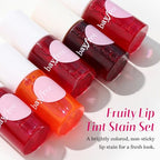 Lip Tint Stain Set, Lip Stain Long Lasting Waterproof, Lightweight, Non-sticky, Transfer-Proof, Matte Finish (fruit land)