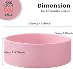 Ball Pit for Toddlers 47.24''x15.75'' Baby Ball Pit Soft Foam Ball Pits Round Lagre Kids Ball Pits Indoor and Outdoor Game Kids Play Ball Pool Ideal Gift for Children (Pink, NO Balls)