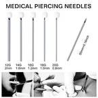 100PCS 12G Body Piercing Needles, Disposable Sterile Stainless Steel Piercing Needles for Ear Navel Belly Frenum Industrial PA Piercing