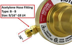 VICTOR Heavy Duty Acetylene Model: 350-15-510 - Delivery Rate: 2-15 psi - CGA-510 - Full Brass - Genuine Victor