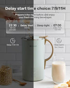 Automatic Nut Milk Maker, 20 oz Soy Milk Maker, Homemade Almond, Oat, Coconut, Soy, Plant-Based Milk and Dairy Free Beverages, Almond Milk Maker with Delay Start/Boild Water/Self Clean - Green